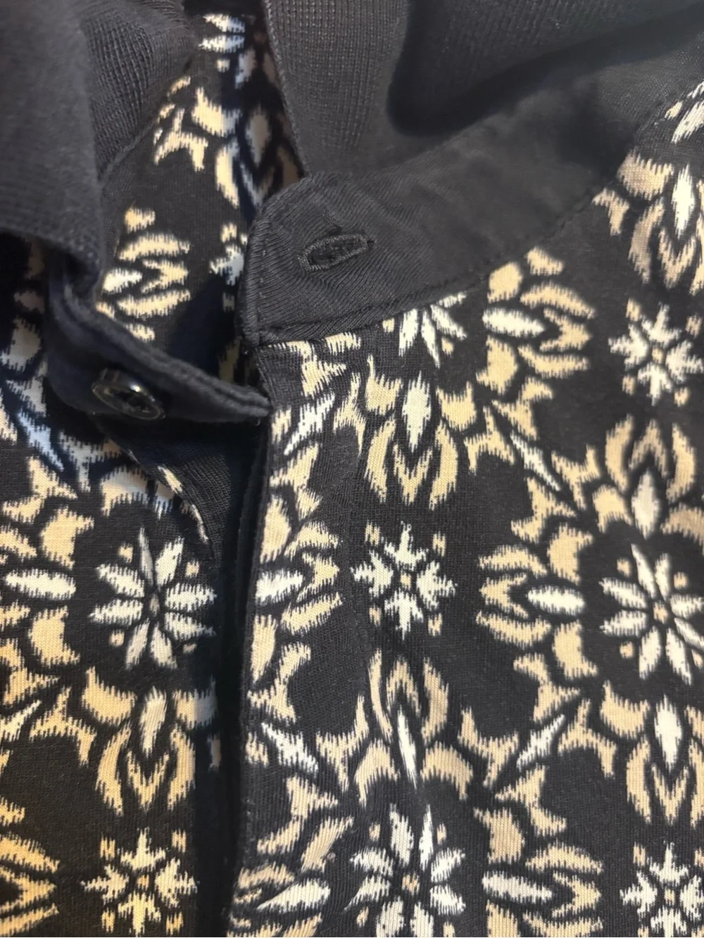 🇺🇸 Express Polo XL Black Geometric White Beige Geo Perfect Pima Cotton Stretc - Picture 11 of 16